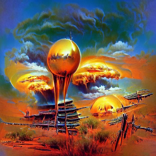 Nuclear Explosion as Retro Sci-Fi Art