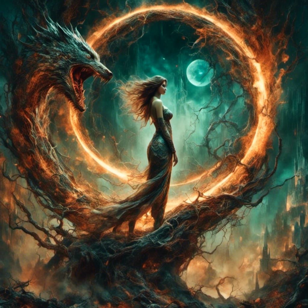 Fantasy Woman in Dark Macabre Style