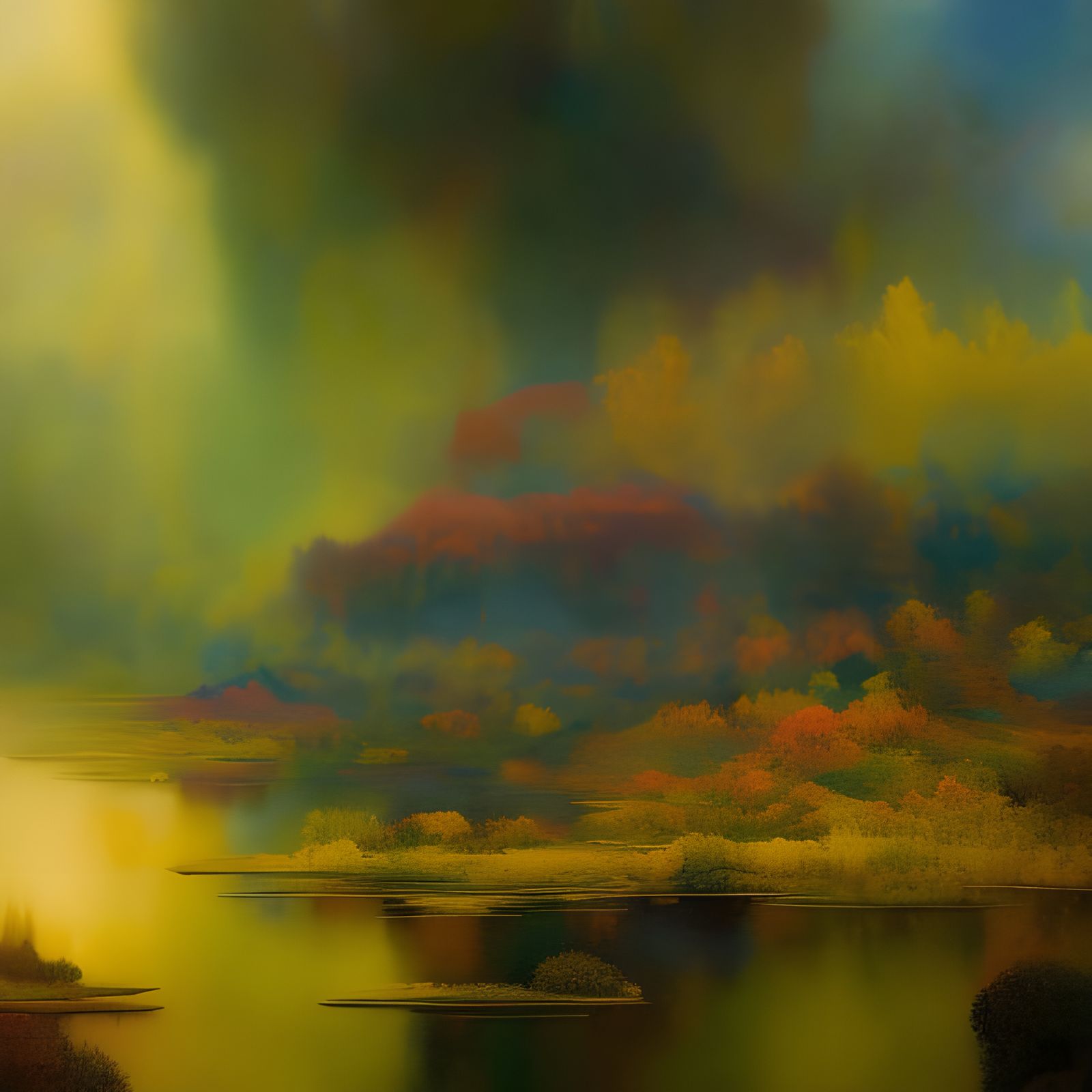 Golden Abstract Cycles: Detailed Matte Painting