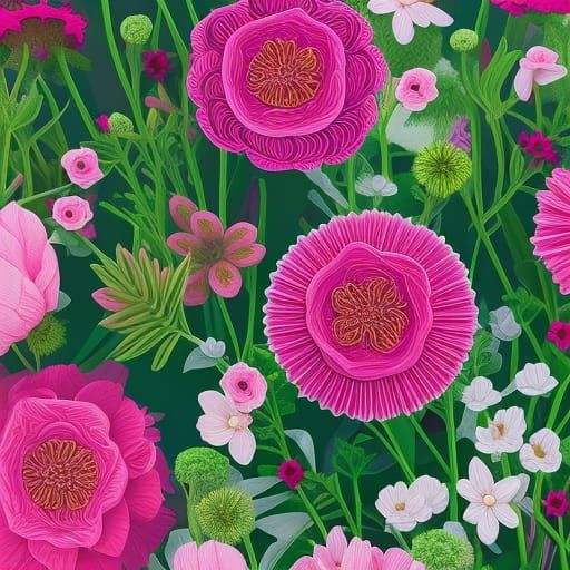 Hyperdetailed Surreal Pink Flowers on Artstation