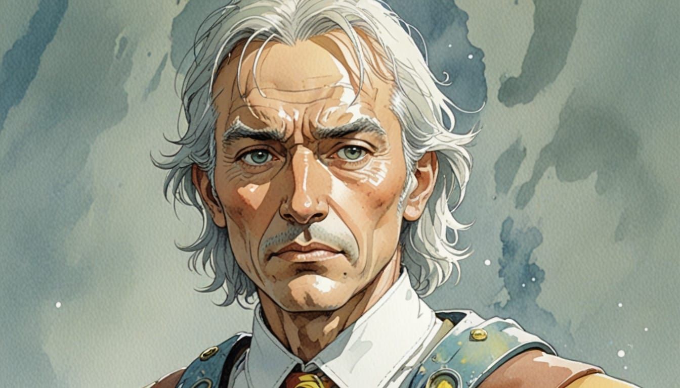 Whimsical Stargate in Watercolor Comic Style