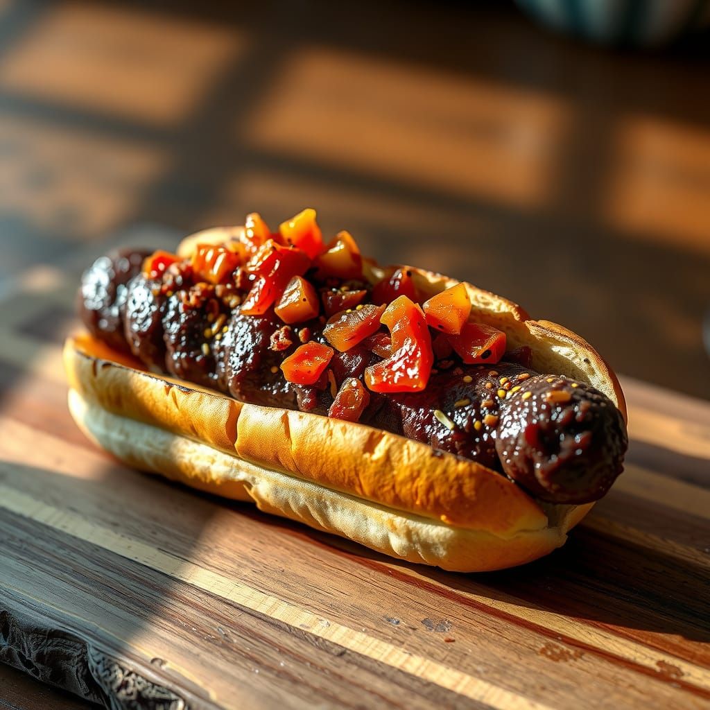 Gourmet Dark Meat Hot Dog with Tangy Relish
