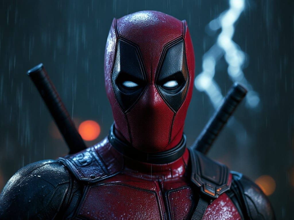 Intricately Detailed Red X-Men Stealth Suit Portrait