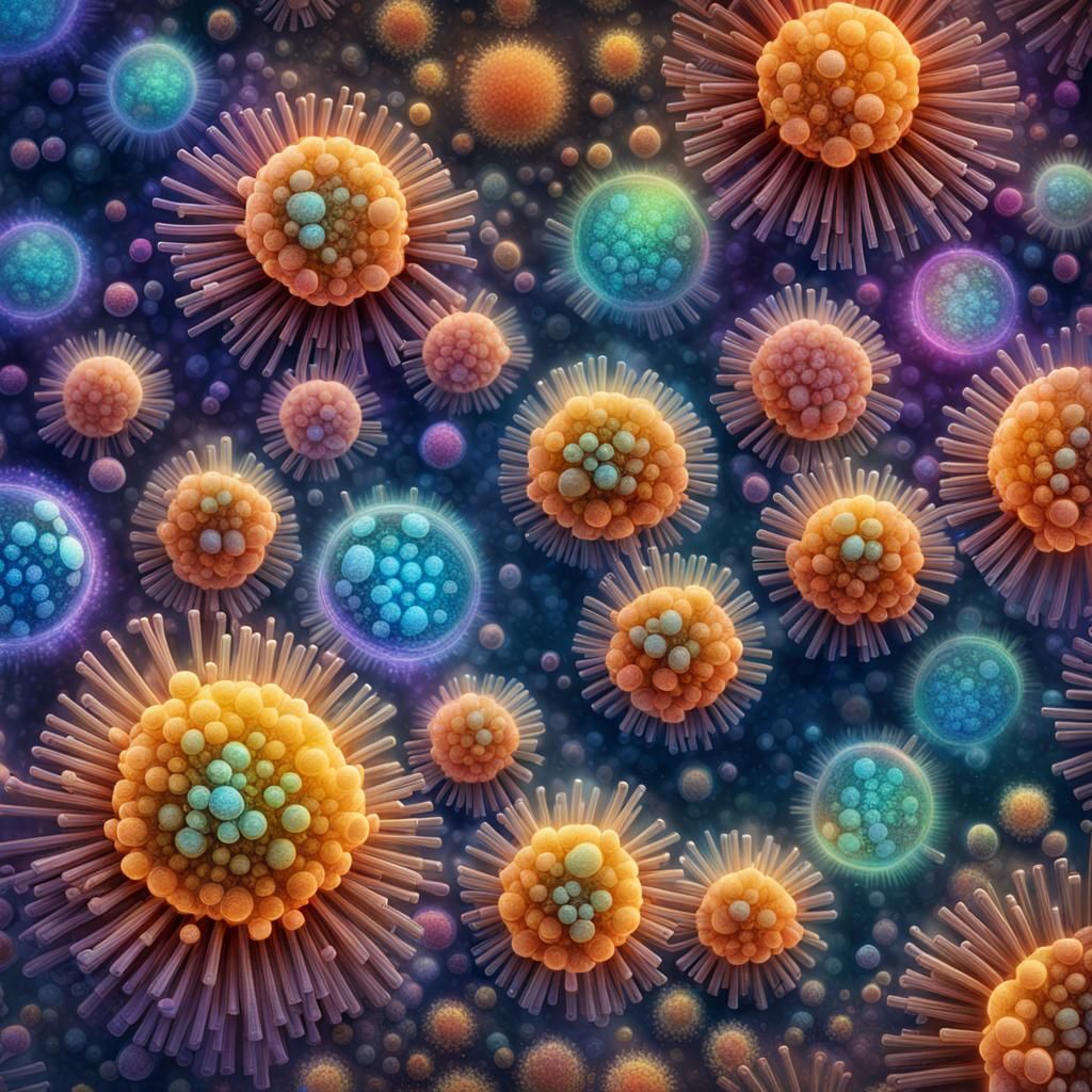 Holographic Pollen Grains: Microscopic Prismed Illustration