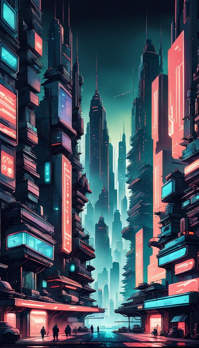 Cyberpunk Cityscape at Night