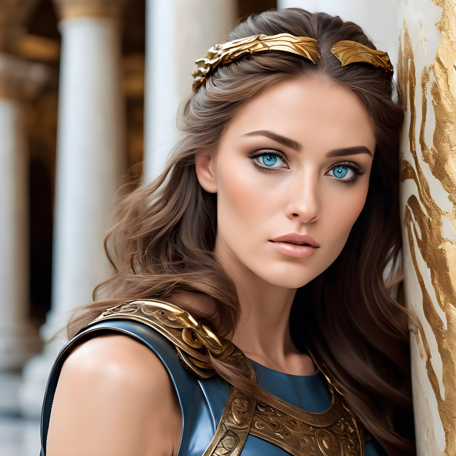 Epic Roman Warrior Maiden in Flames