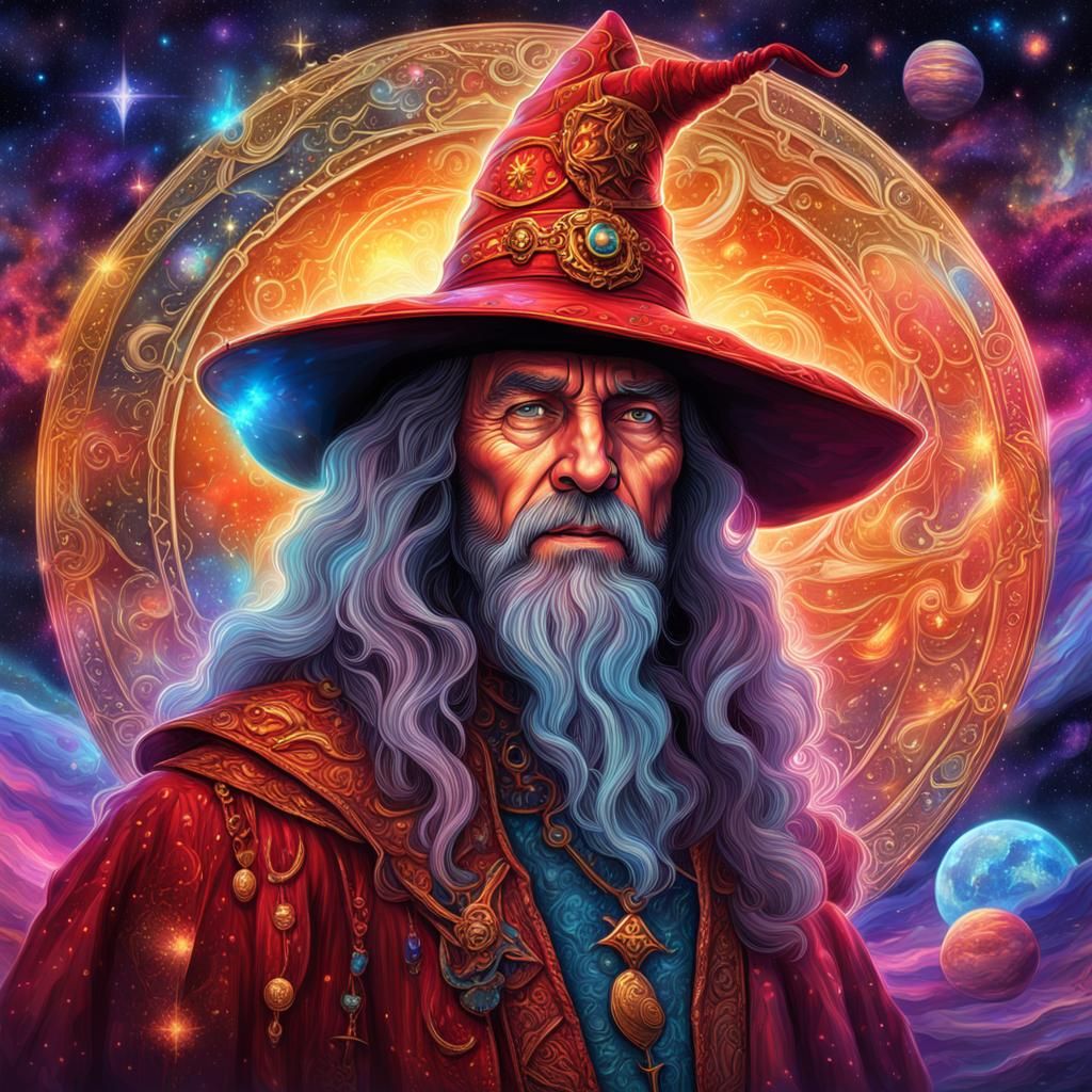 Rincewind the Wizard in Holographic Astral Art