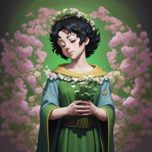 Irish Virgin of Guadalupe as Betty Boop in Oil Painting