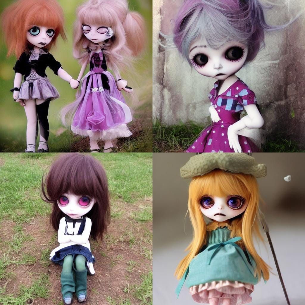 Chibi Character in Tim Burton Style