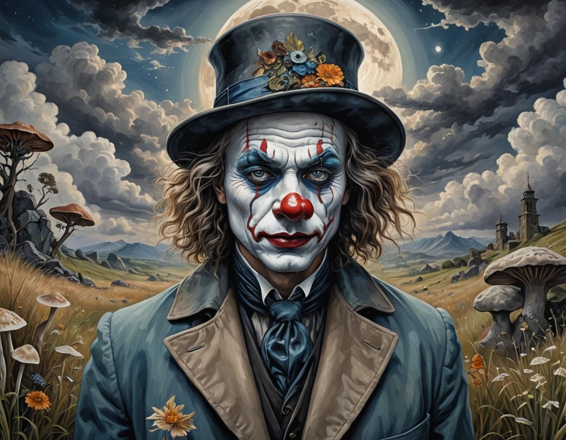 Clown Detective in Victorian London, Fantasy Art