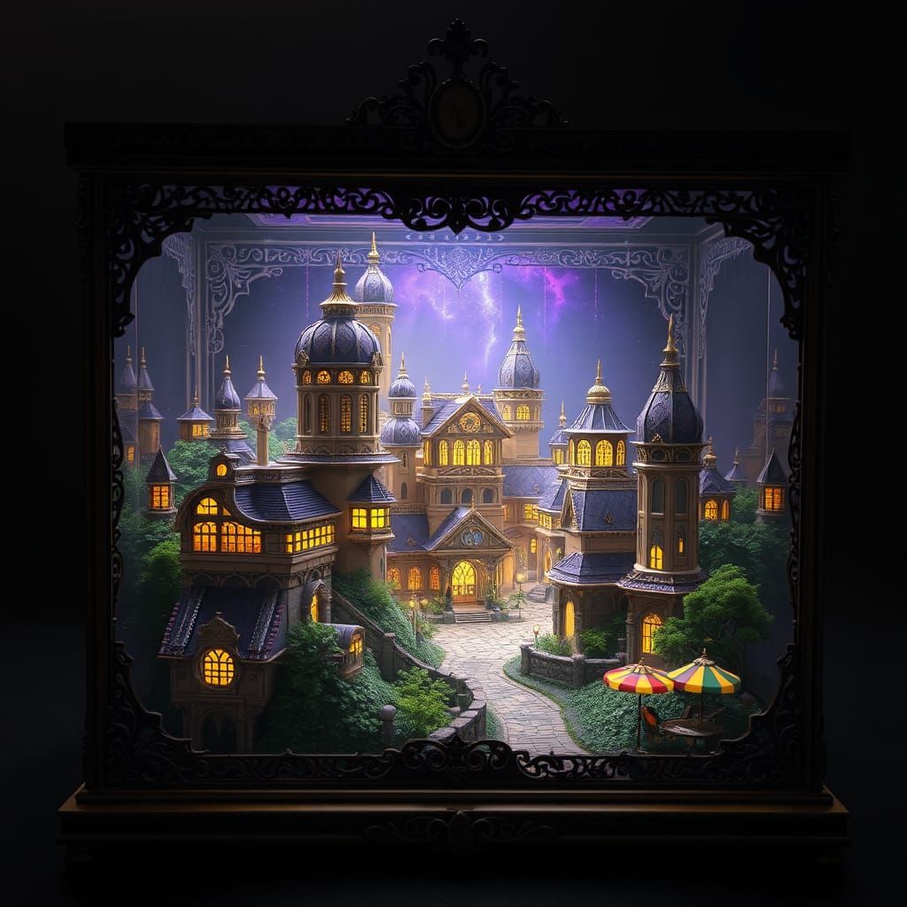 Glass Box Enshrines Dark Fantasy MMO Town in Art Nouveau Ele...