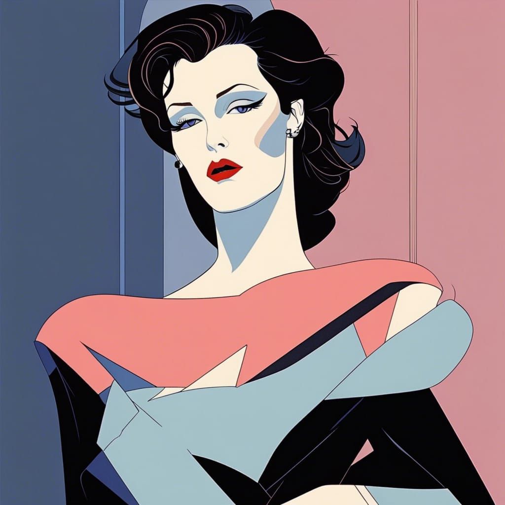 Vogue-Style Portrait in Nagel Art Style