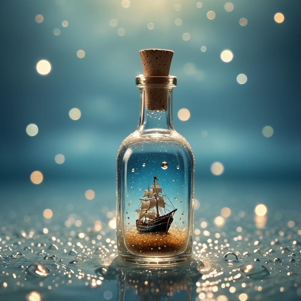 Surreal Ship in a Bottle: Dreamlike Macro Photography