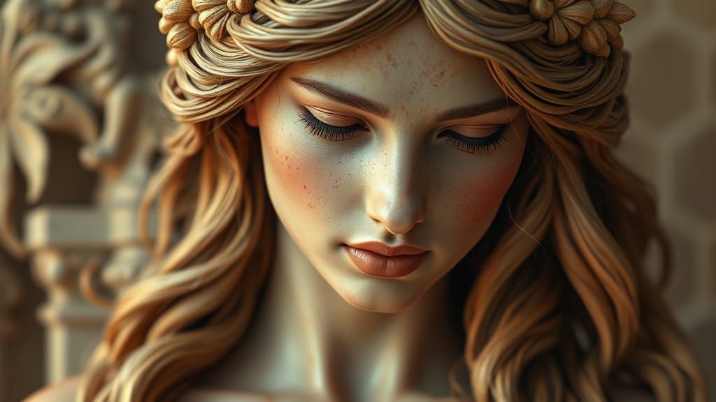 Ethereal Goddess in Warm Radiance