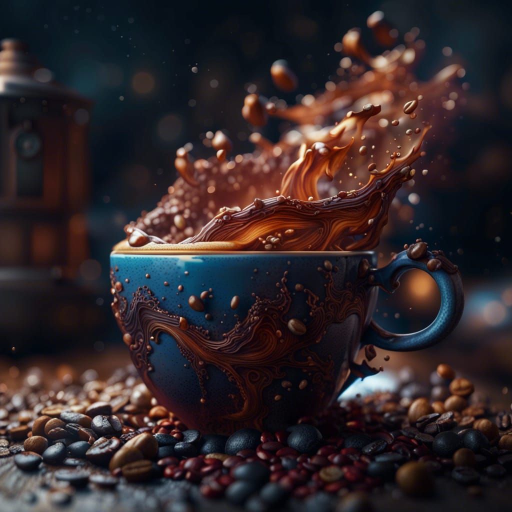 Detailed Matte Painting of a Coffee Cup