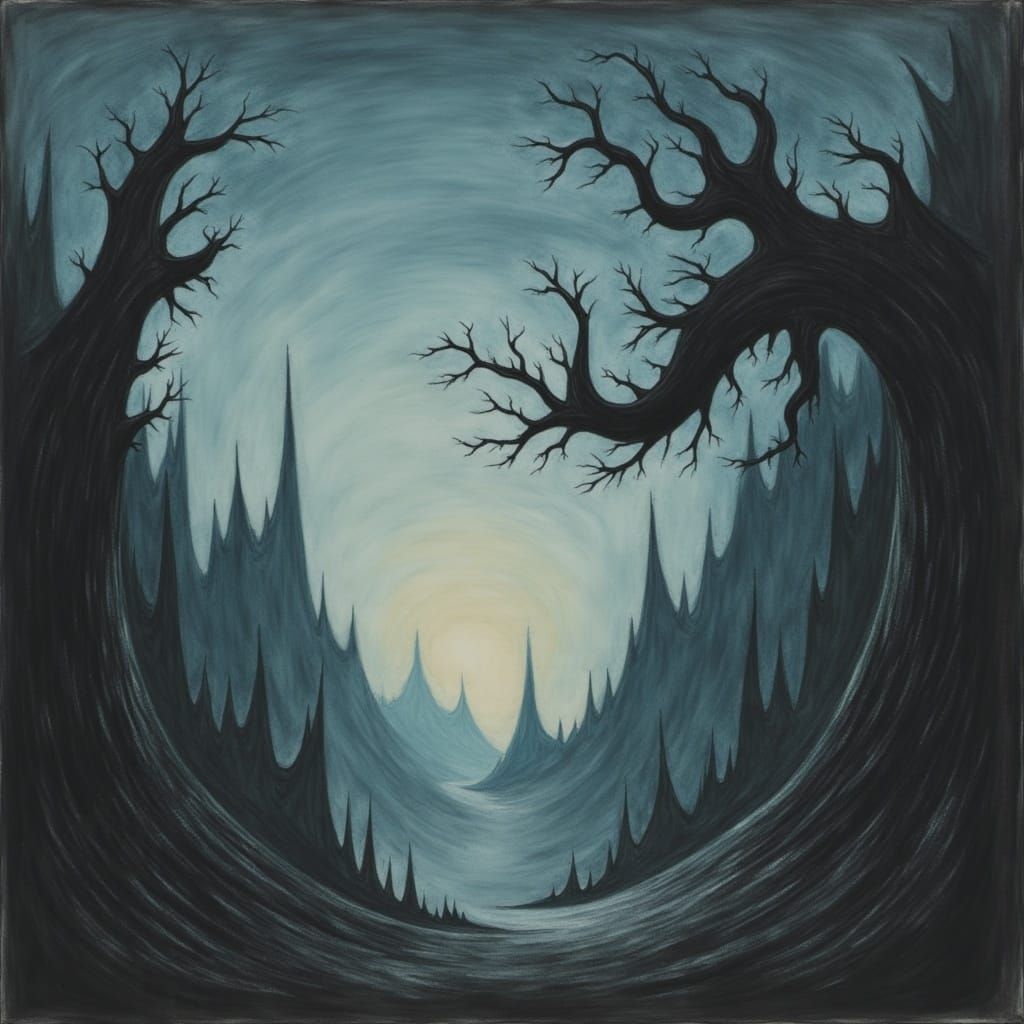 Ethereal Distorted Landscape in Biomechanical Style