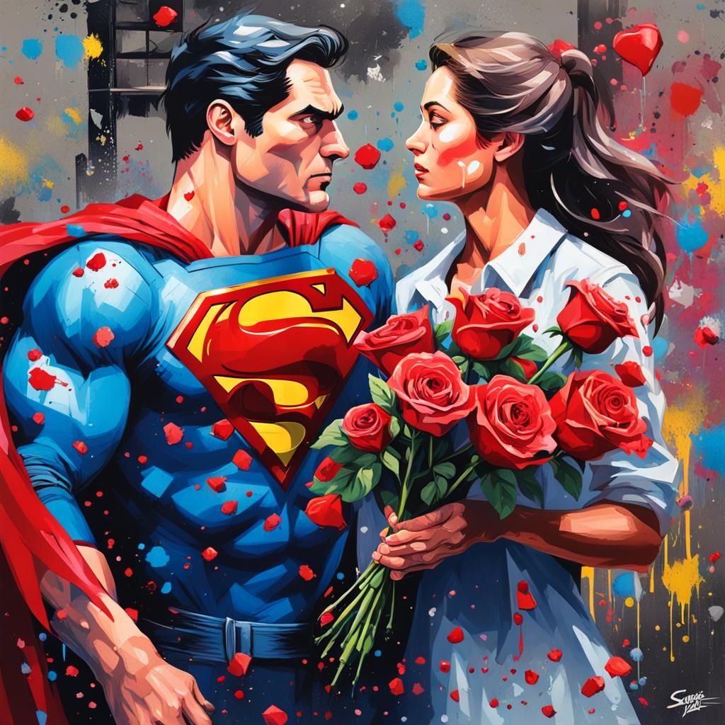 Superman and Lois Lane: Graffiti Art Romance