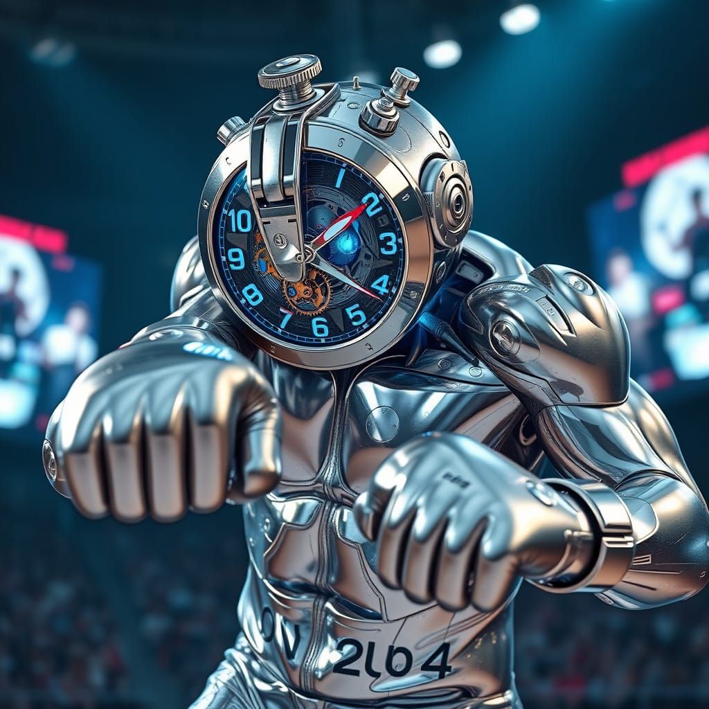 Platinum Boxer with Clockwork Head: A Fusion of Reality and ...