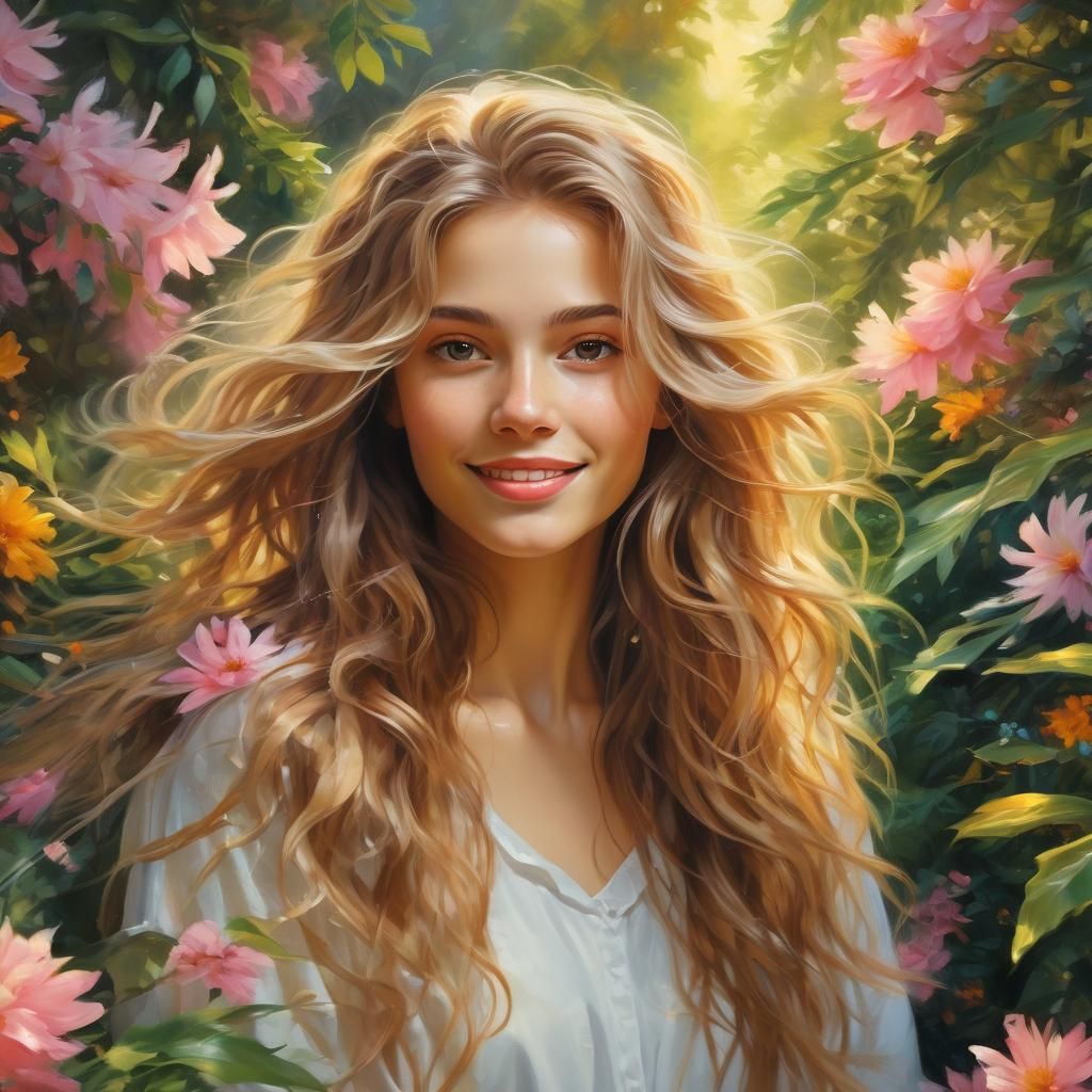 Ethereal Woman Portrait in Impressionistic Oil Painting