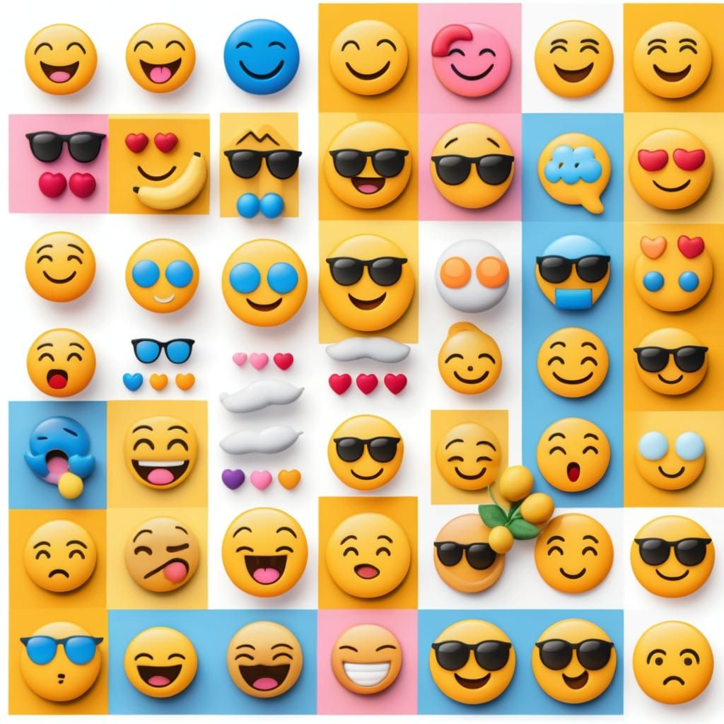 Vibrant Emoji Mood Board in Full Color Spectrum