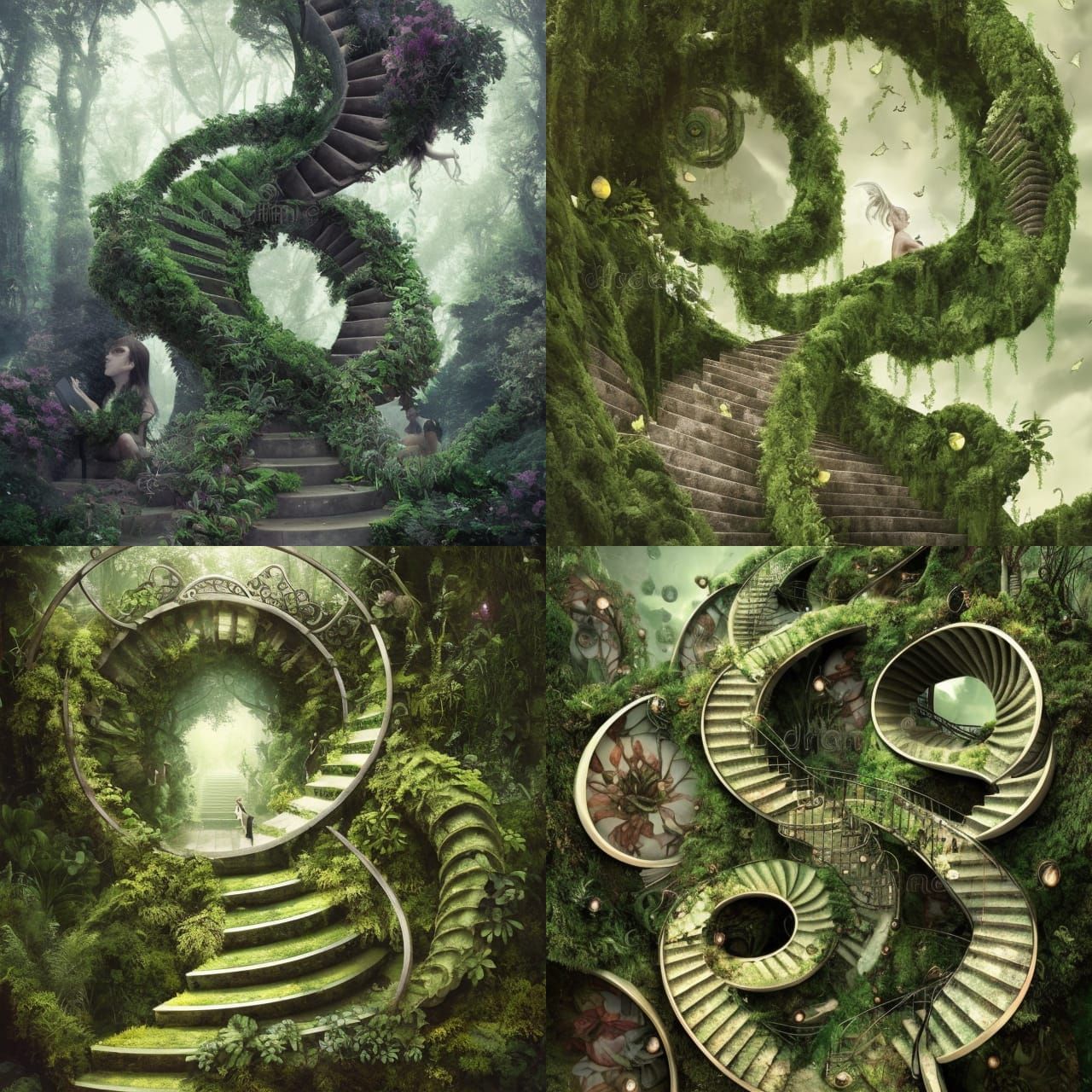 Windy stairs Esher inspired