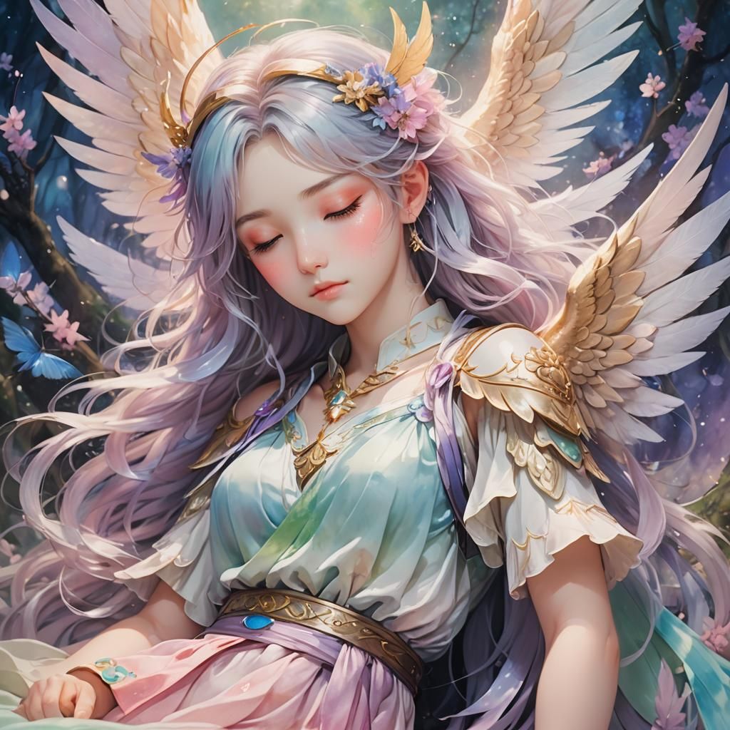 Dreamy Anime Portrait of Mythical Guardian Elixen