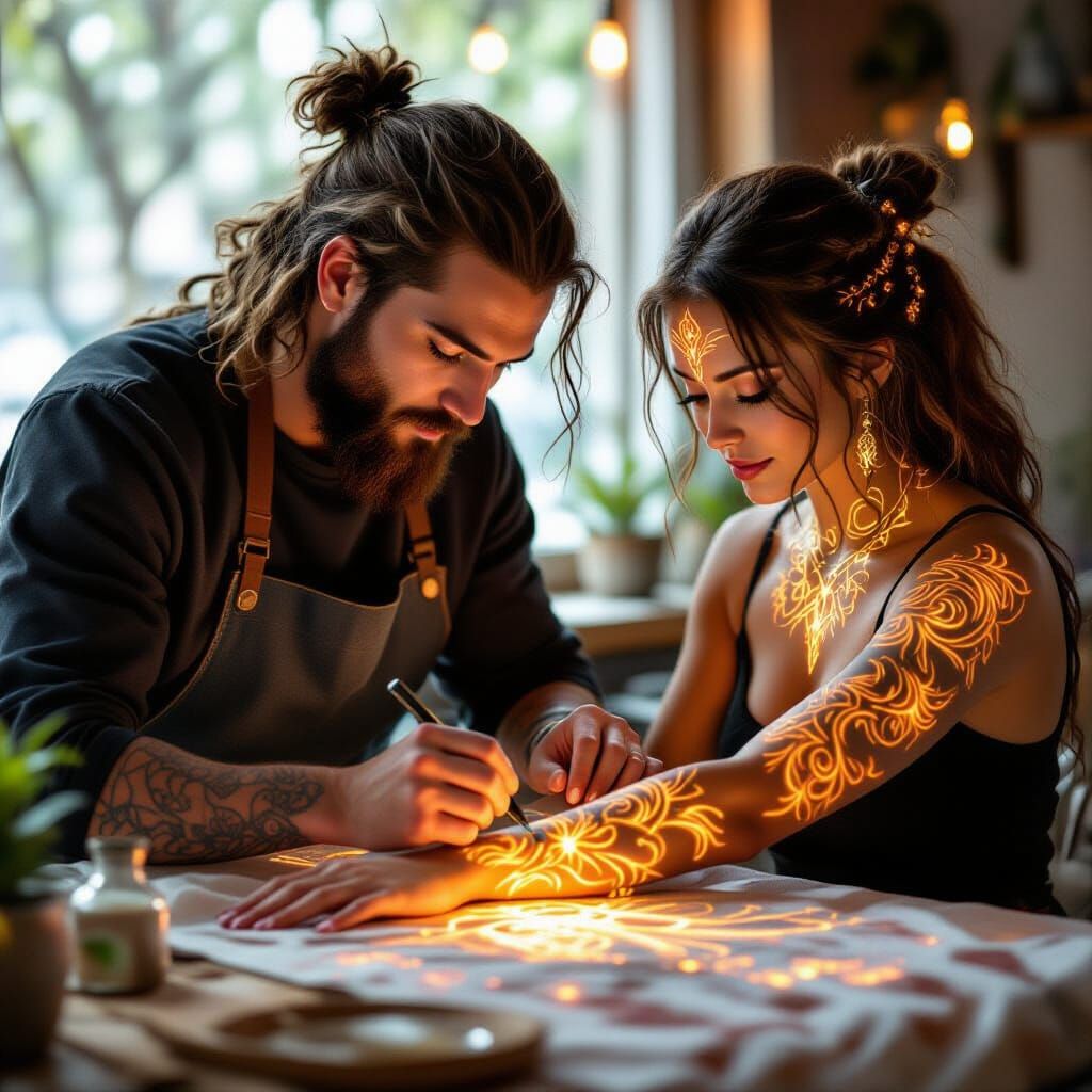 Mystical Tattoo Artist Creates Glowing, Energetic Designs