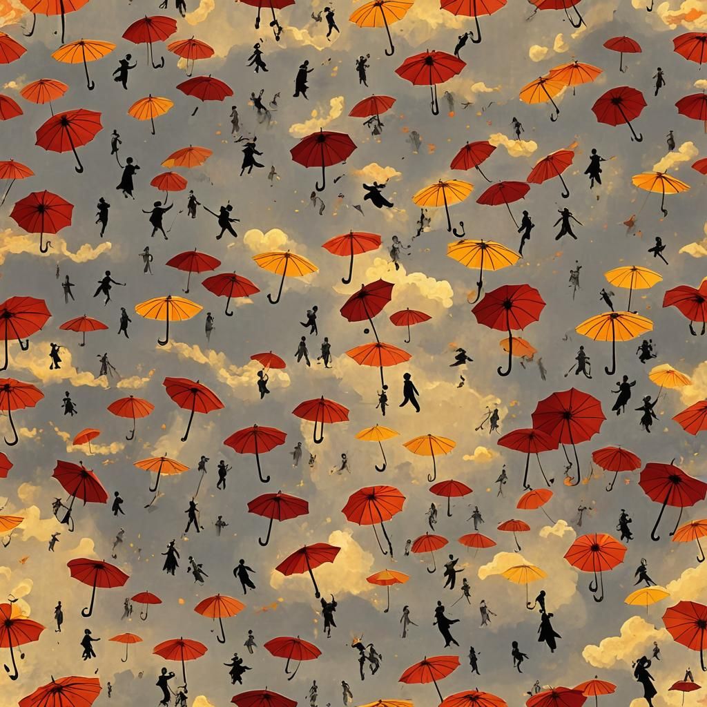 Sunset Umbrellas: A Van Gogh Inspired Kinetic Dreamscape
