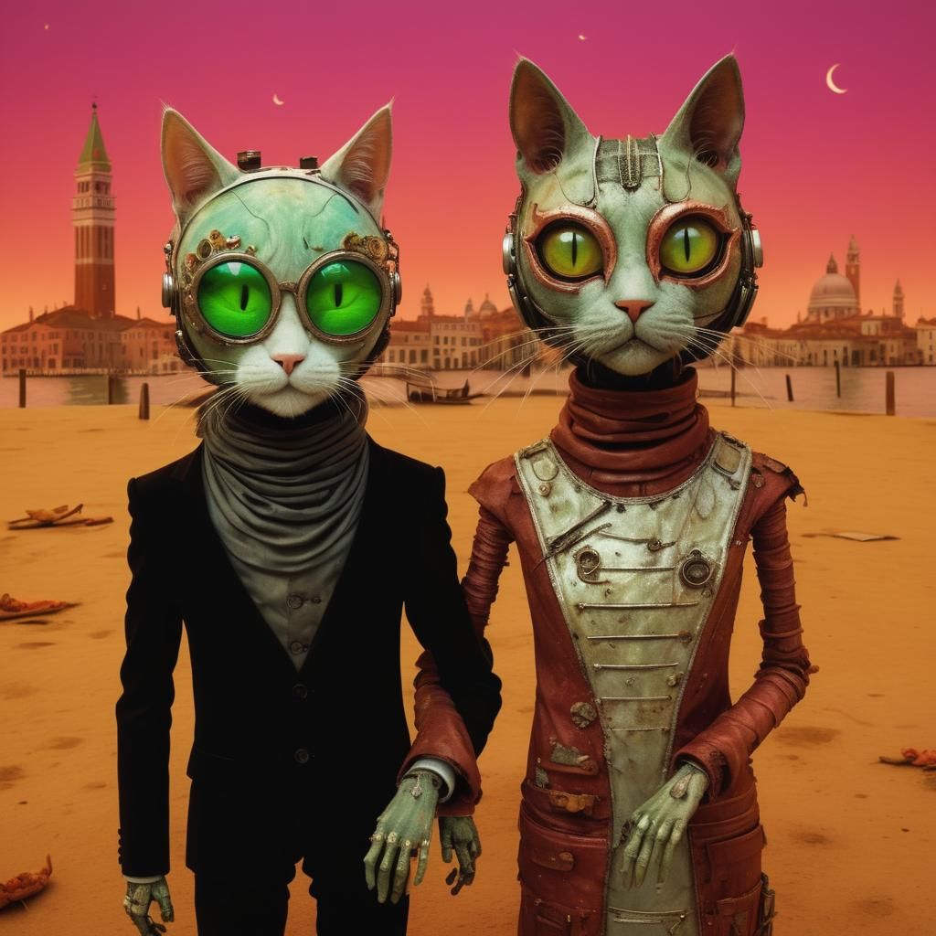 Martian Dreamscape: Cats in Post-Apocalyptic Venice