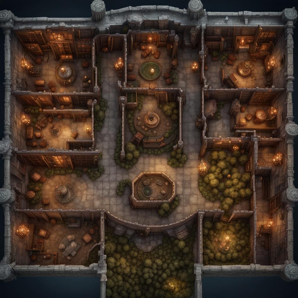 Magical Haunted Mansion Battlemap for Dungeons and Dragons