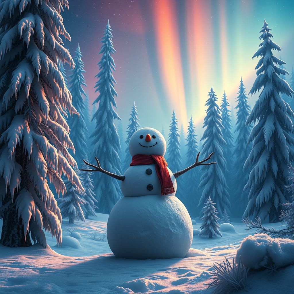 Ethereal Winter Wonderland Fantasy Scene