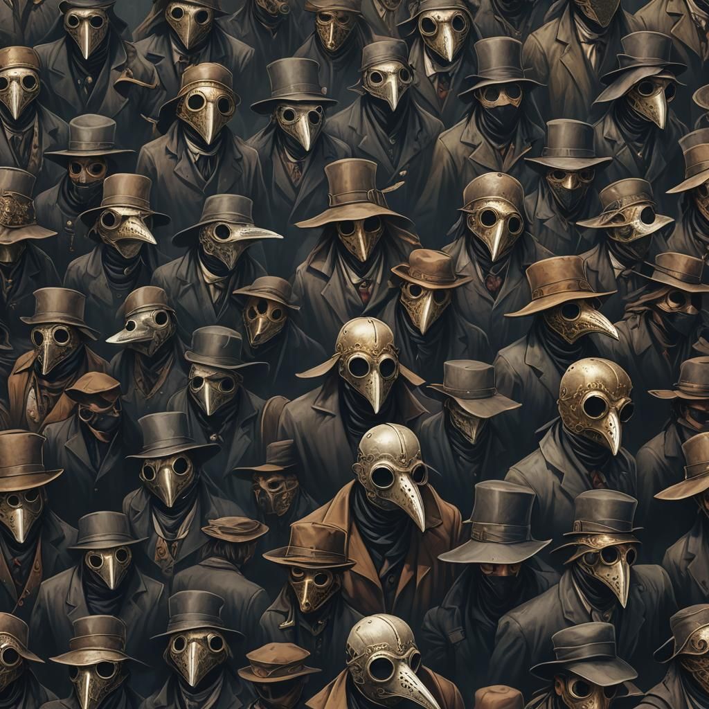 Gothic Plague Doctor with Beaked Mask, Digital Art