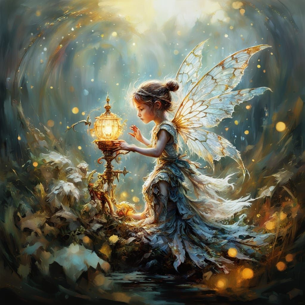 Dark Fantasy with Golden Motifs and Bokeh
