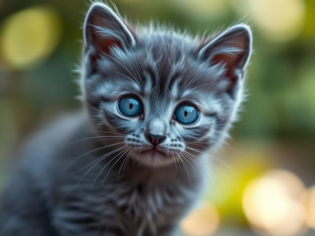 Blue Kitten with Piercing Eyes: Professional Photography