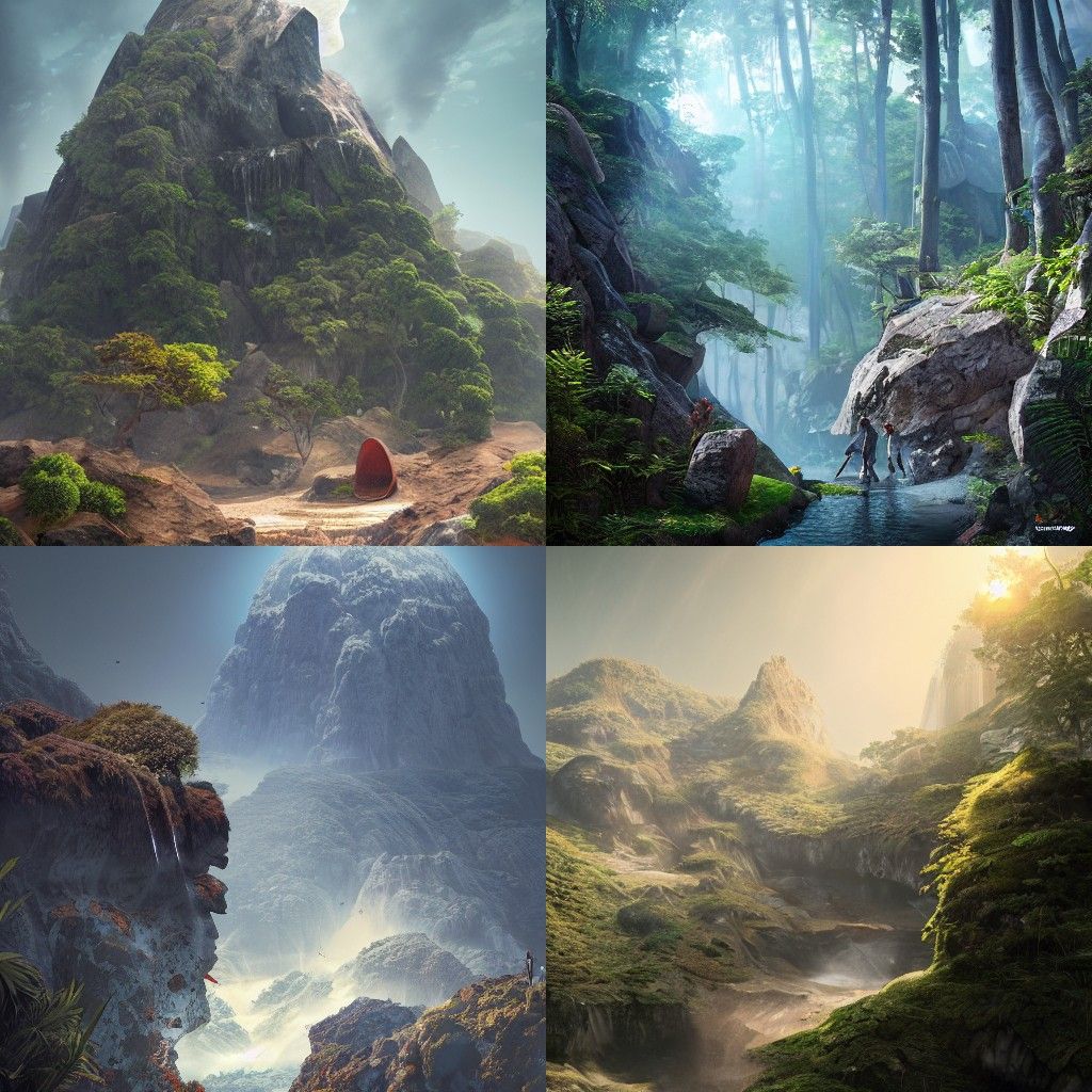 Gunung Senyum: Digital Matte Painting in Semirealistic Style