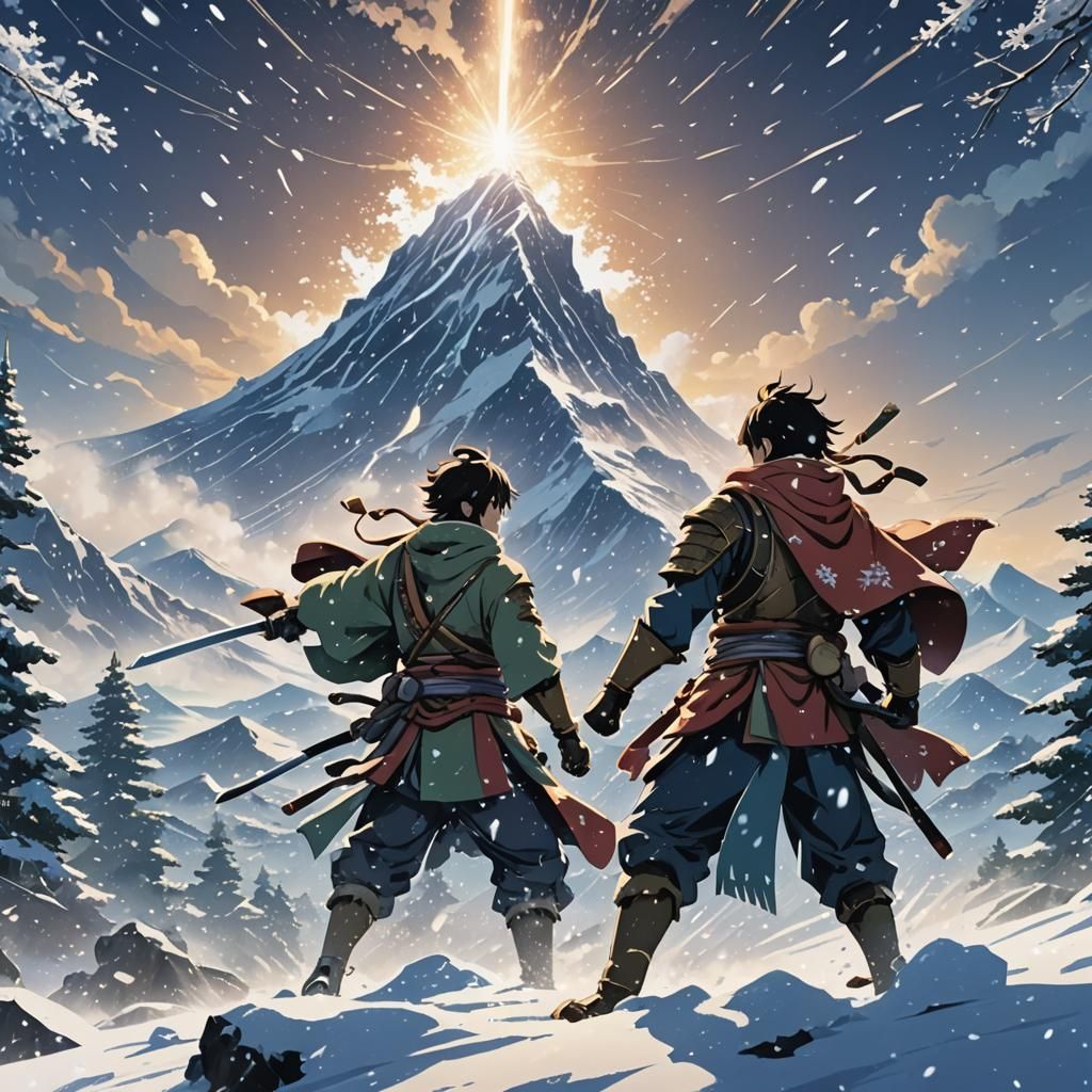 Two rival warriors face off