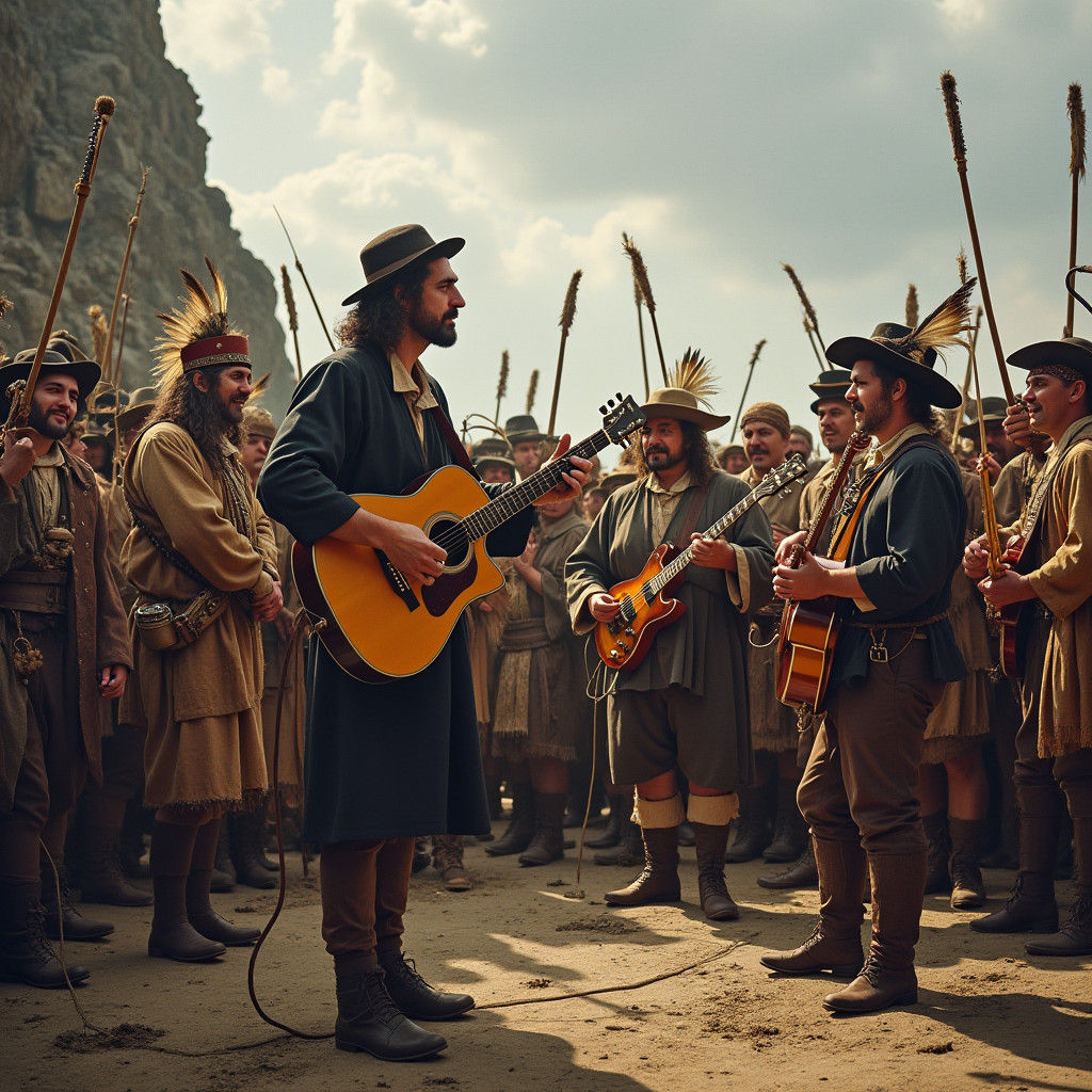 Pilgrims and Indians Rock Band Concert at Plymouth Rock