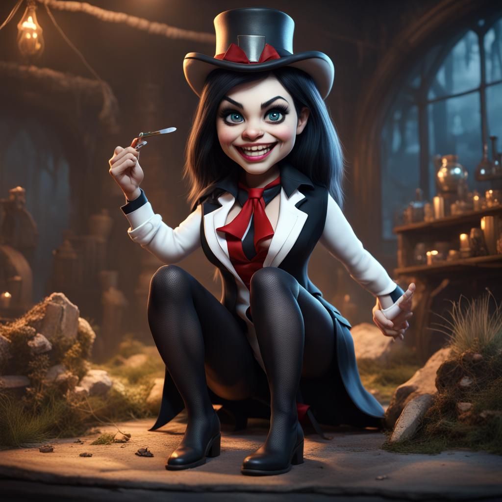 Hyperrealistic Zatanna as Cute Troll in 8k