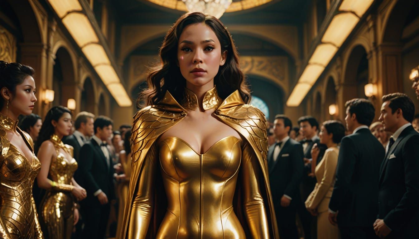 Anime-Style Boa Hancock in Regal Latex Catsuit, Surrounded b...