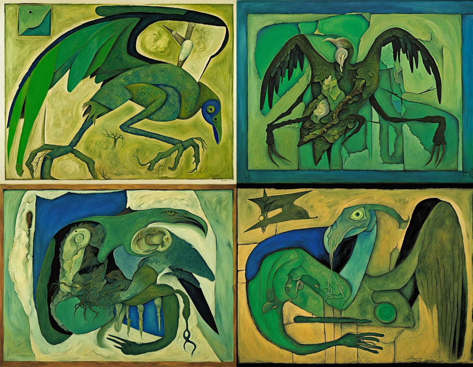 Surreal Hybrid Creature in Cubist Abstract Style