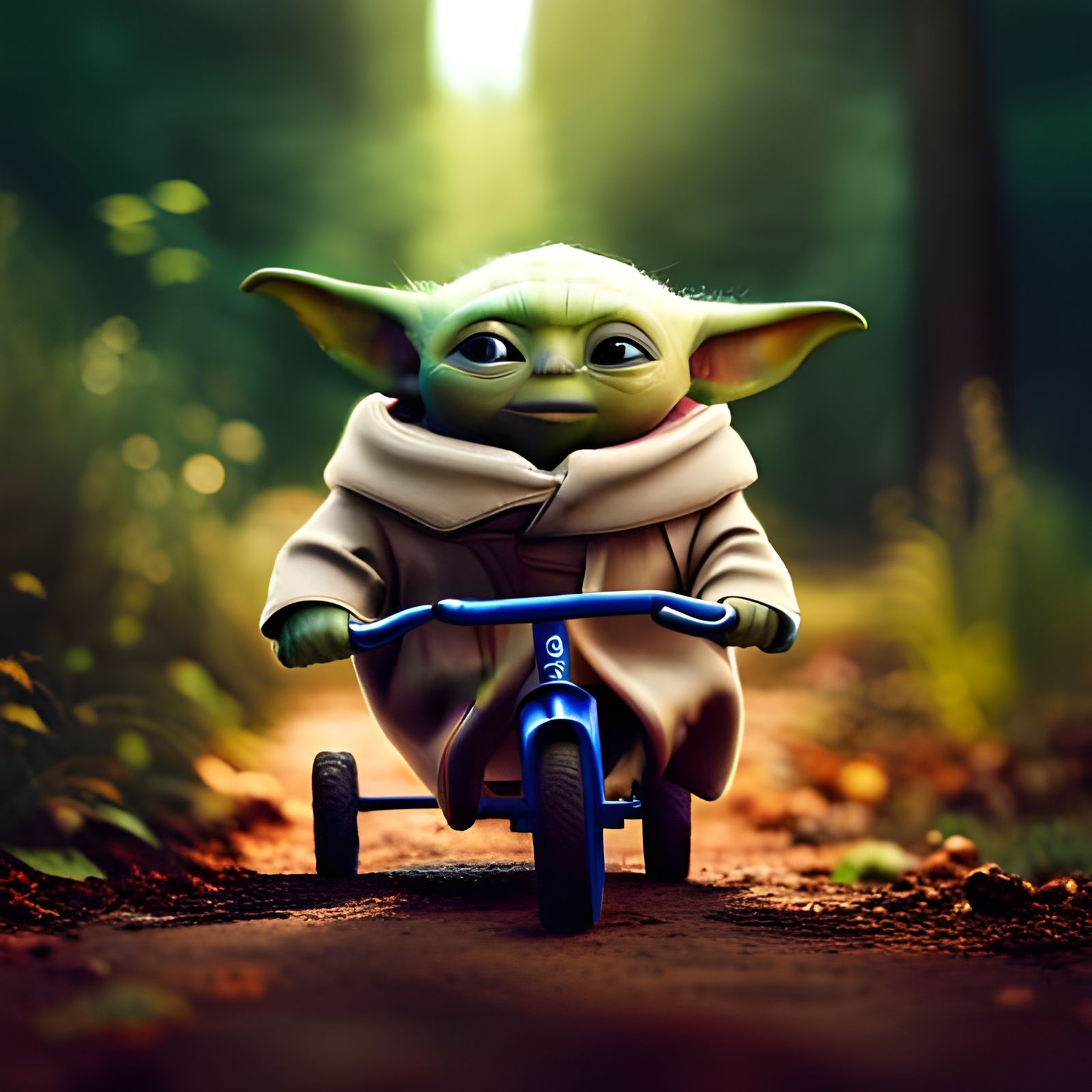 Baby Yoda on Tricycle: Professional Photography