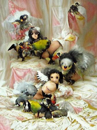 Campy Menagerie: Dolls and Birds in Goya Style