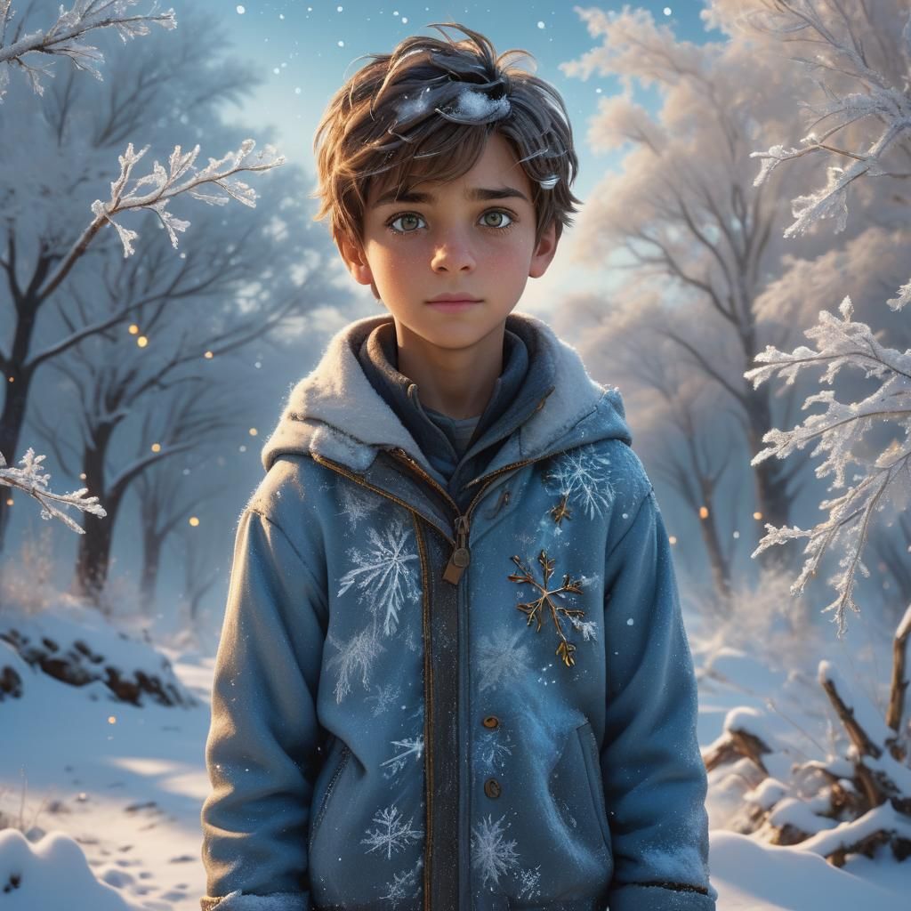 Boy in Snow: Fantastical Matte Painting