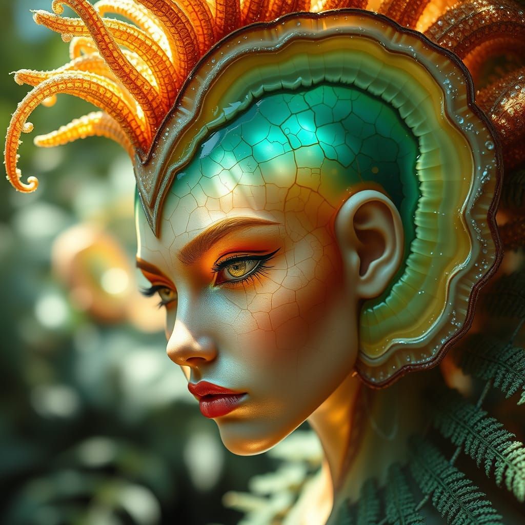 Agate Nymph with Crystalline Mohawk