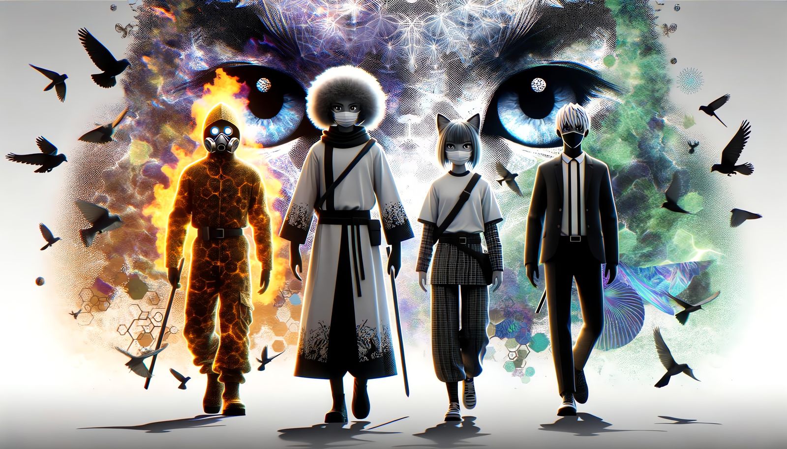 Superhero Team Assemble: Cinematic Anthropomorphic Power Pos...