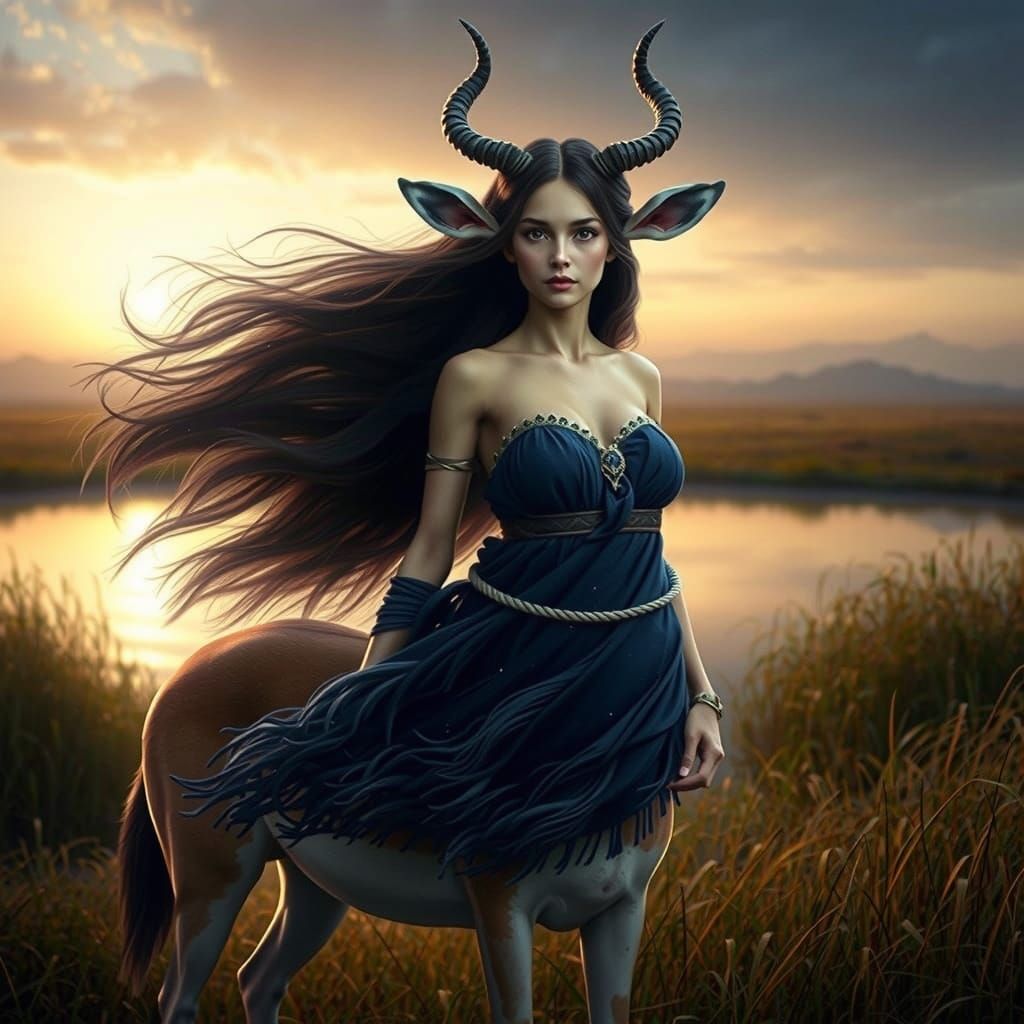 Surreal Fantasy Gazelle Centaur in Photorealistic CGI