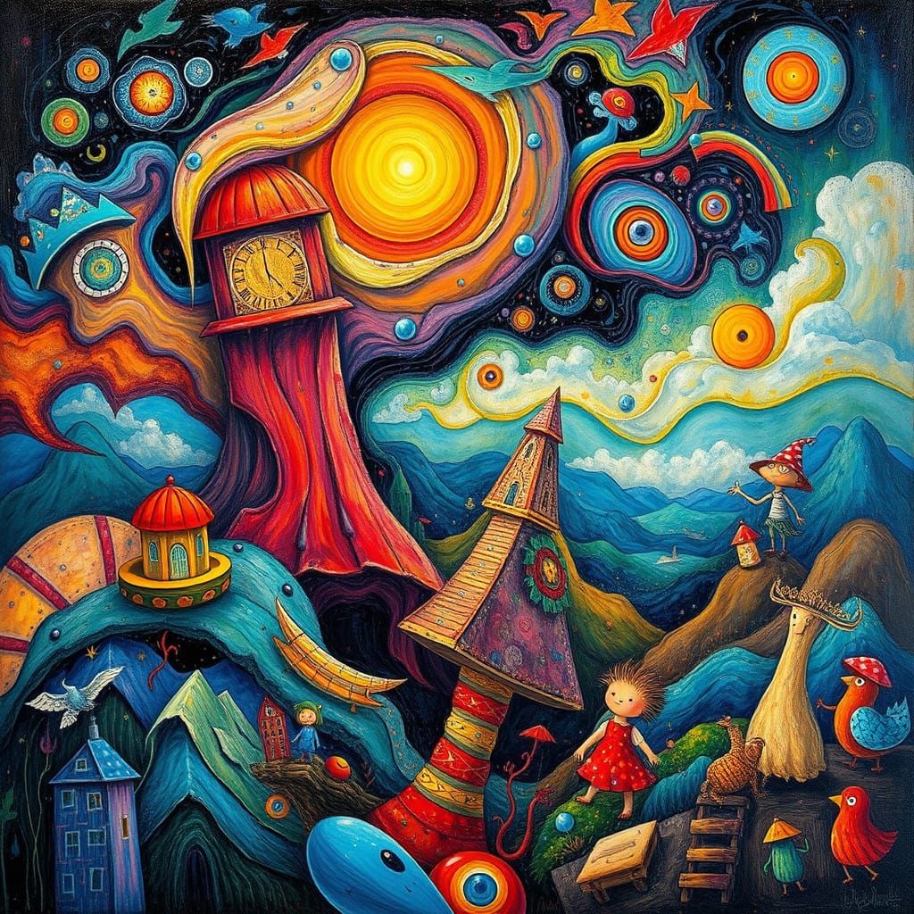 Epic Surrealist Masterpiece in Vibrant Expressionist Style
