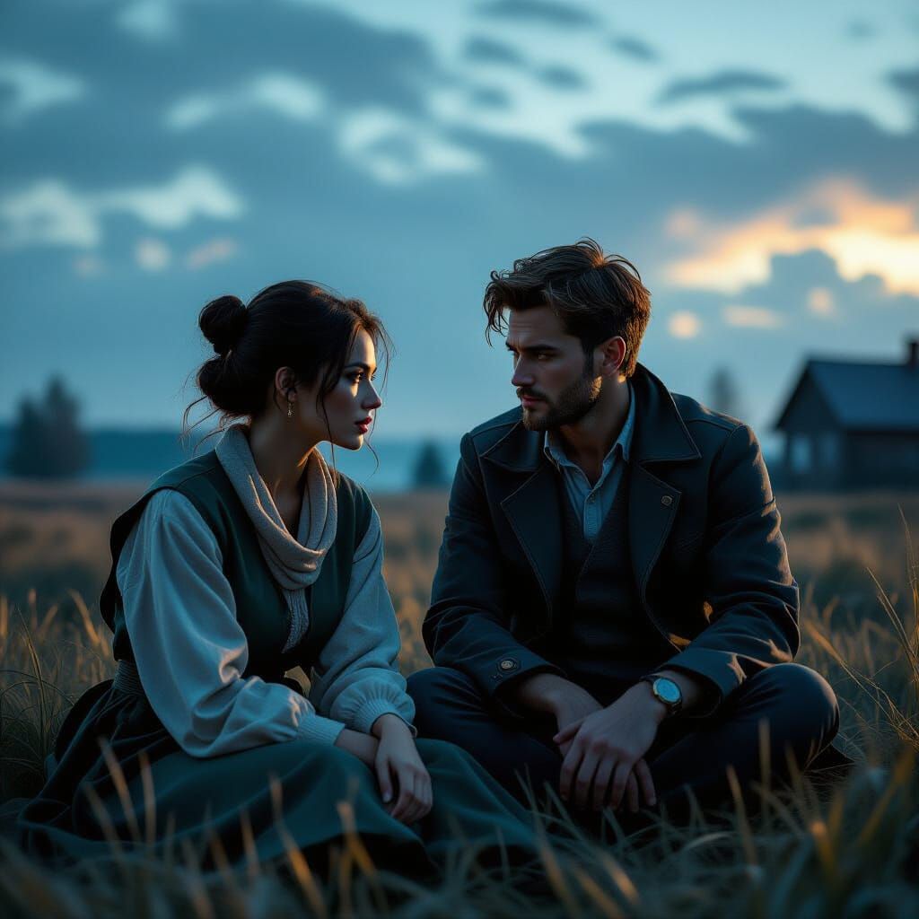 Contemplative Figures Ponder Human Understanding