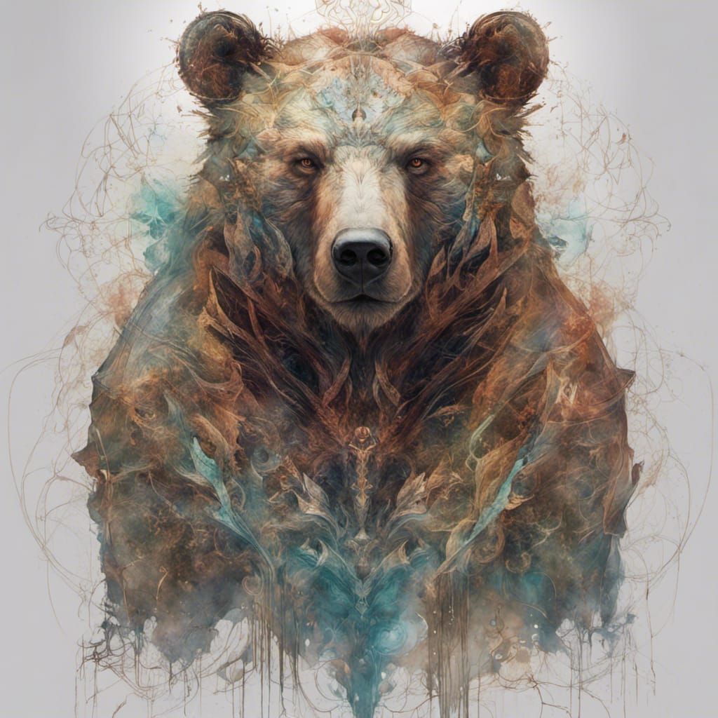 Celestial Bear God Digital Masterpiece in 8k