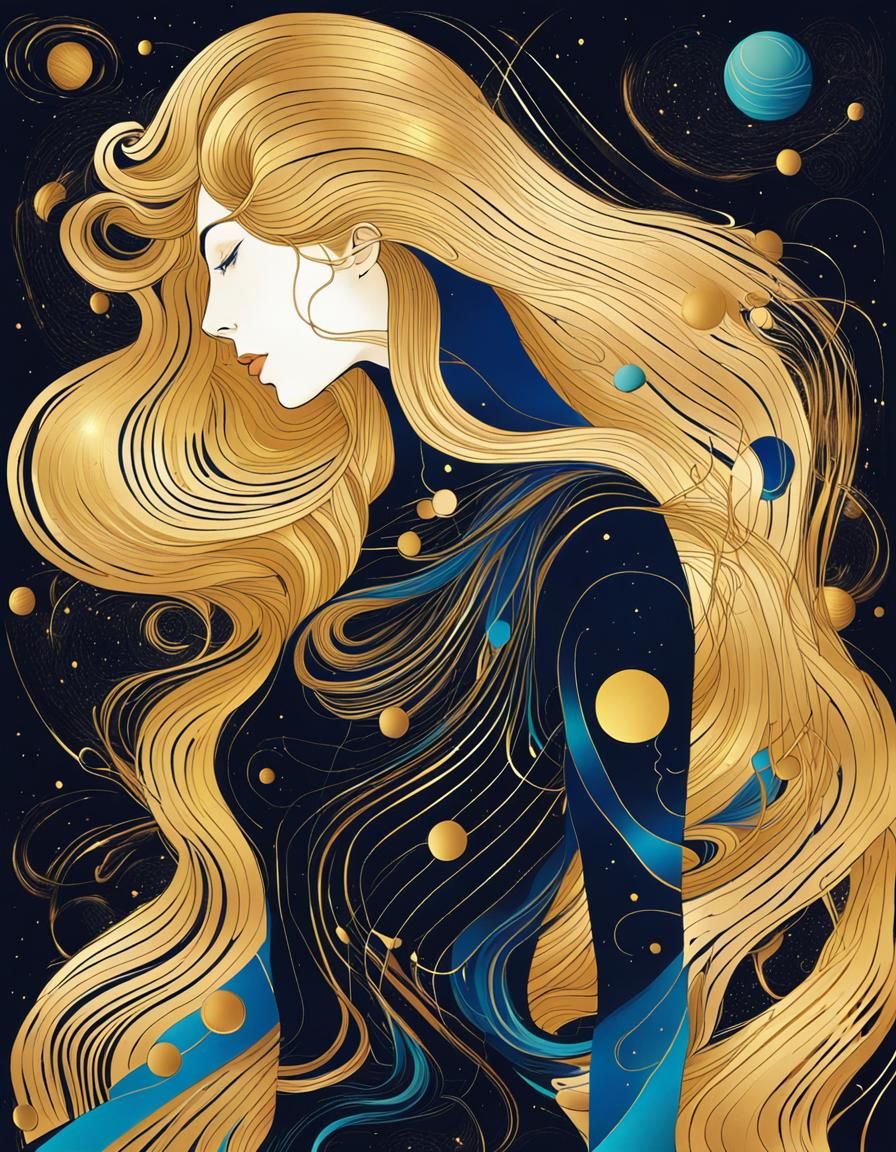 Cosmic Void Lady in 80s Abstract Style